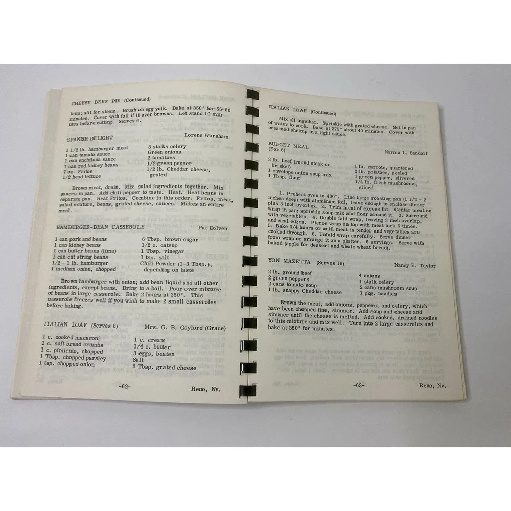 St John's‎ Presbyterian Church Reno Nevada Cookbook Vintage Recipes 1970s